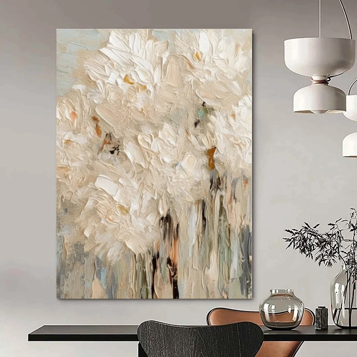 Oversized Custom Hand-Painted Abstract Painting for Office and Bar
