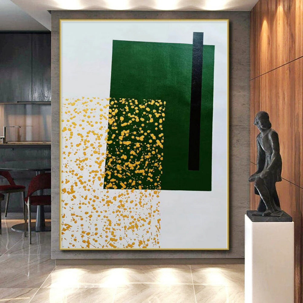 Gigantic Hand-Painted Abstract Painting for Hallway Staircase Landing Wall