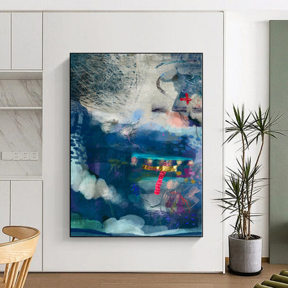 Immense Hand-Painted Abstract Wall Art for Co-Working Spaces
