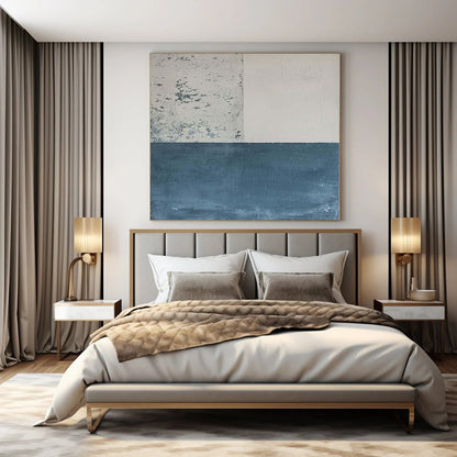 Grand Made-to-Order Abstract Canvas for Marine Biology Research Vessel Interiors