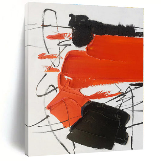 Bespoke Immense Hand-Painted Abstract Art for Living Room Entertainment Center Wall