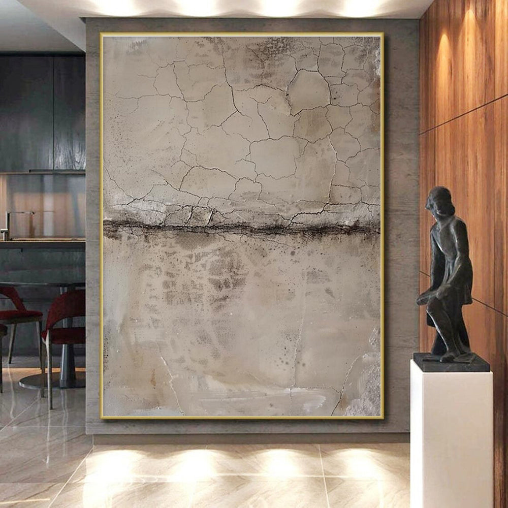 Oversized Hand-Painted Abstract Canvas for Hallway Picture Wall