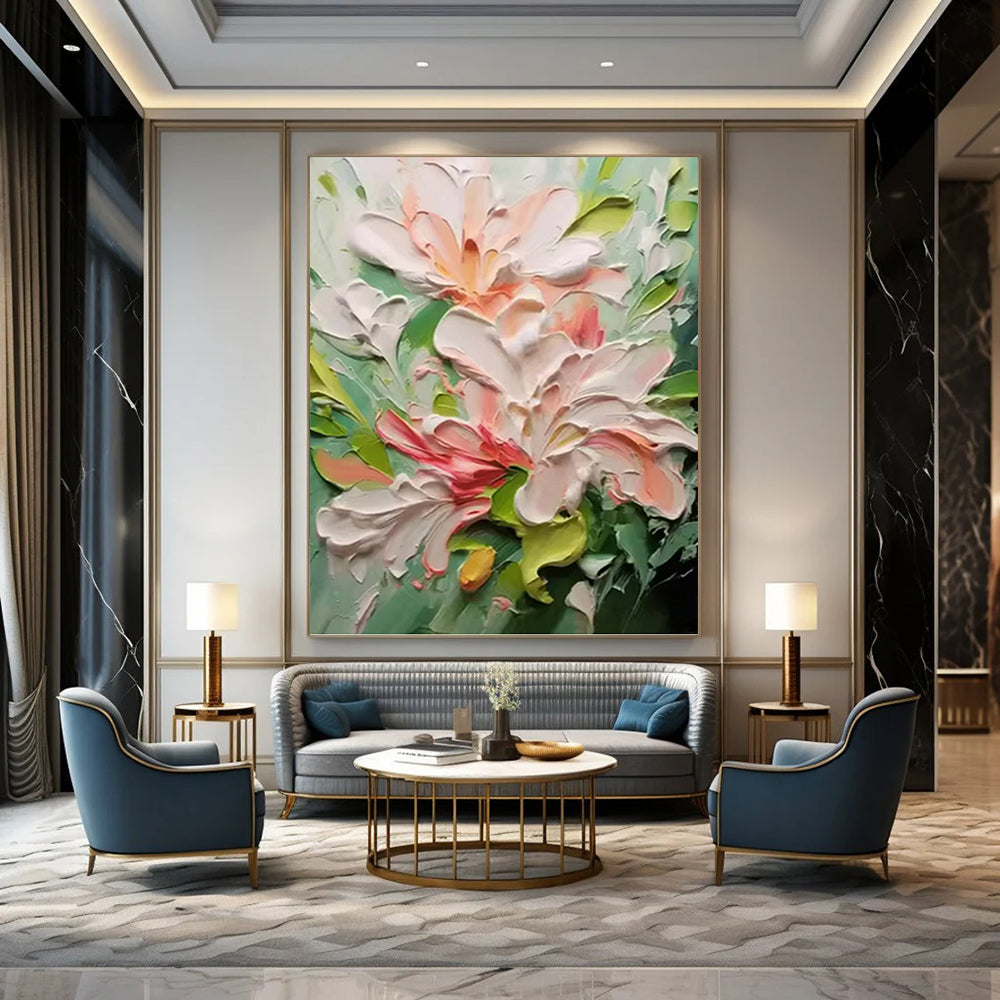 Cheerful Hand - Painted Textured Abstract on Canvas for Bedroom & Bar DKH1396