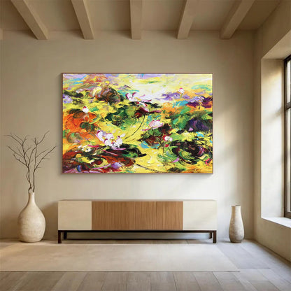 Alluring Hand - Painted Textured Abstract Artwork for Dining Room & Bedroom DKH635