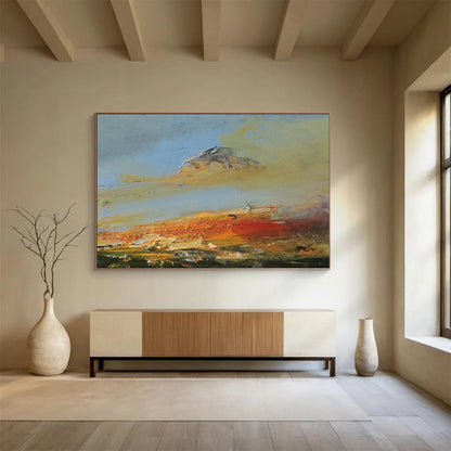 Impressionistic Mountain Sunset - Bold Living Room Drama DLZ042