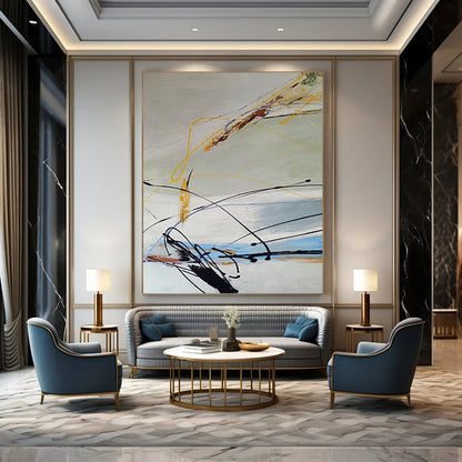 Mammoth Hand - Painted Textured Custom Abstract Painting for Dining Room and Office DTP035