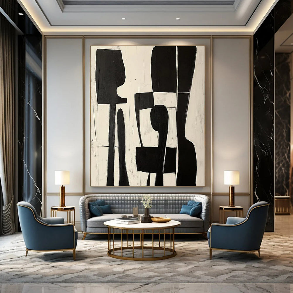 Gigantic-Sized Hand-Painted Abstract Wall Mural for Living Room & Hotel Lobby LargeART2368