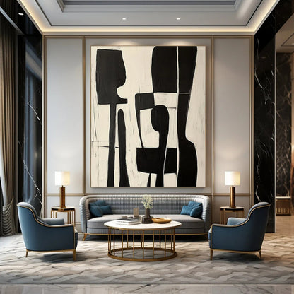Gigantic-Sized Hand-Painted Abstract Wall Mural for Living Room & Hotel Lobby LargeART2368
