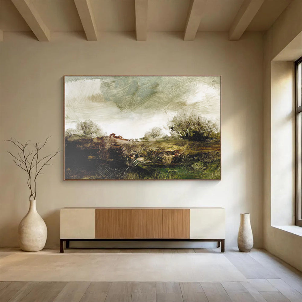 Textured Countryside View - Oversized Rustic Bedroom Decor DLZ122