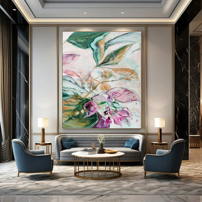 Hand-Painted Personalized Abstract Mural for Office & Hotel LargeART1851