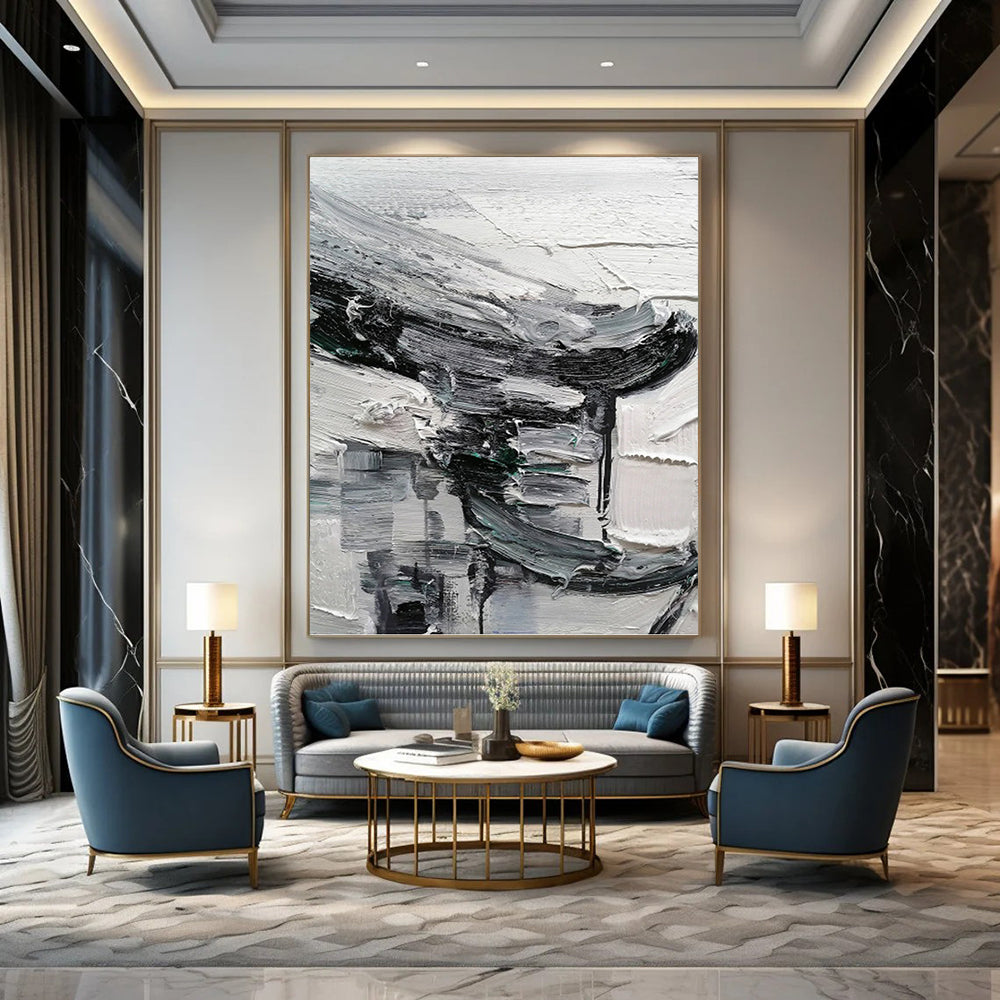 Sumptuous Hand - Painted Textured Abstract Mural for Bar & Hotel DKH1297