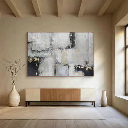 “Harmonic Cosmos” Large - Format Abstract Canvas for Dining Room & Living Room DKH351