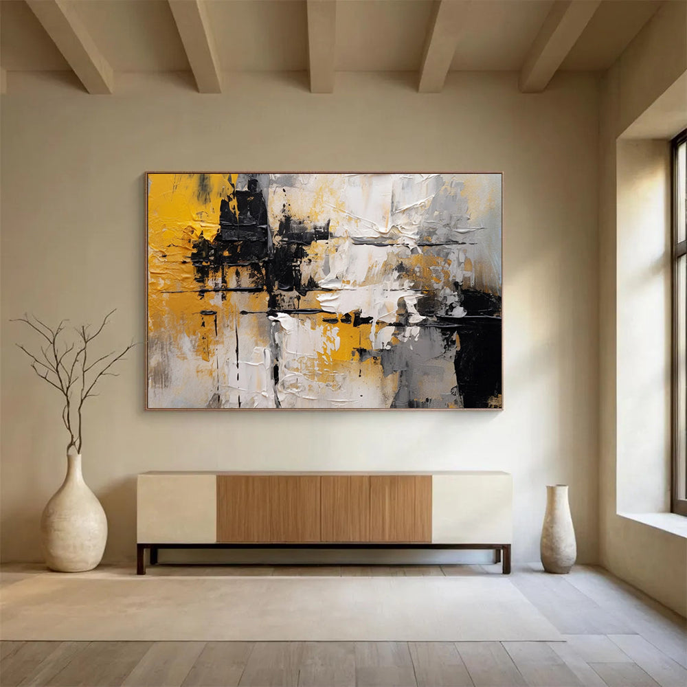 Yellow & Black Abstract Energy - Modern Office Dynamism DLZ085