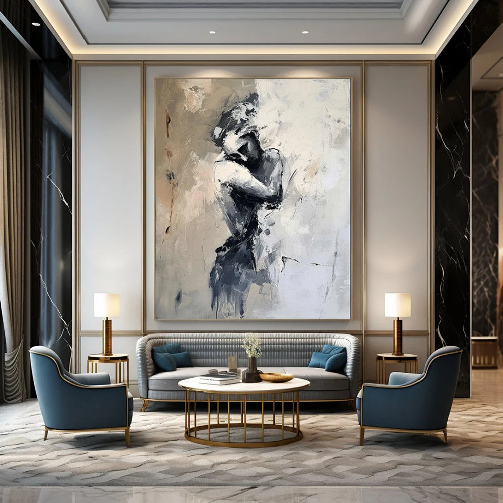 Custom Hand-Painted Abstract Mural for Office & Hotel LargeART1832