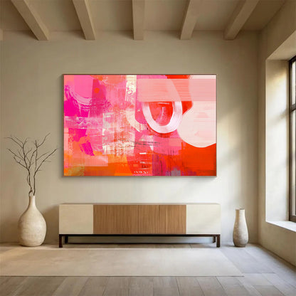 “Vibrant Pink - Orange Abstract” - Expressive Abstract Painting HB0532