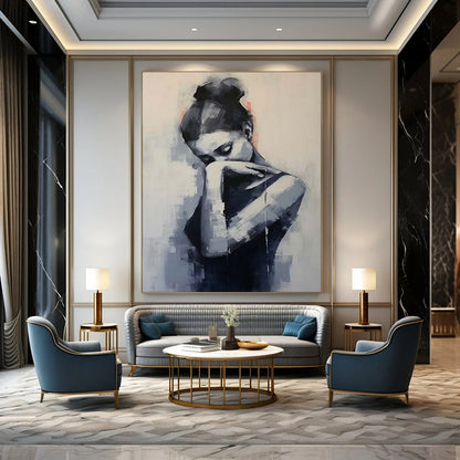 Hand-Painted Personalized Abstract Painting for Bedroom & Hallway LargeART1910