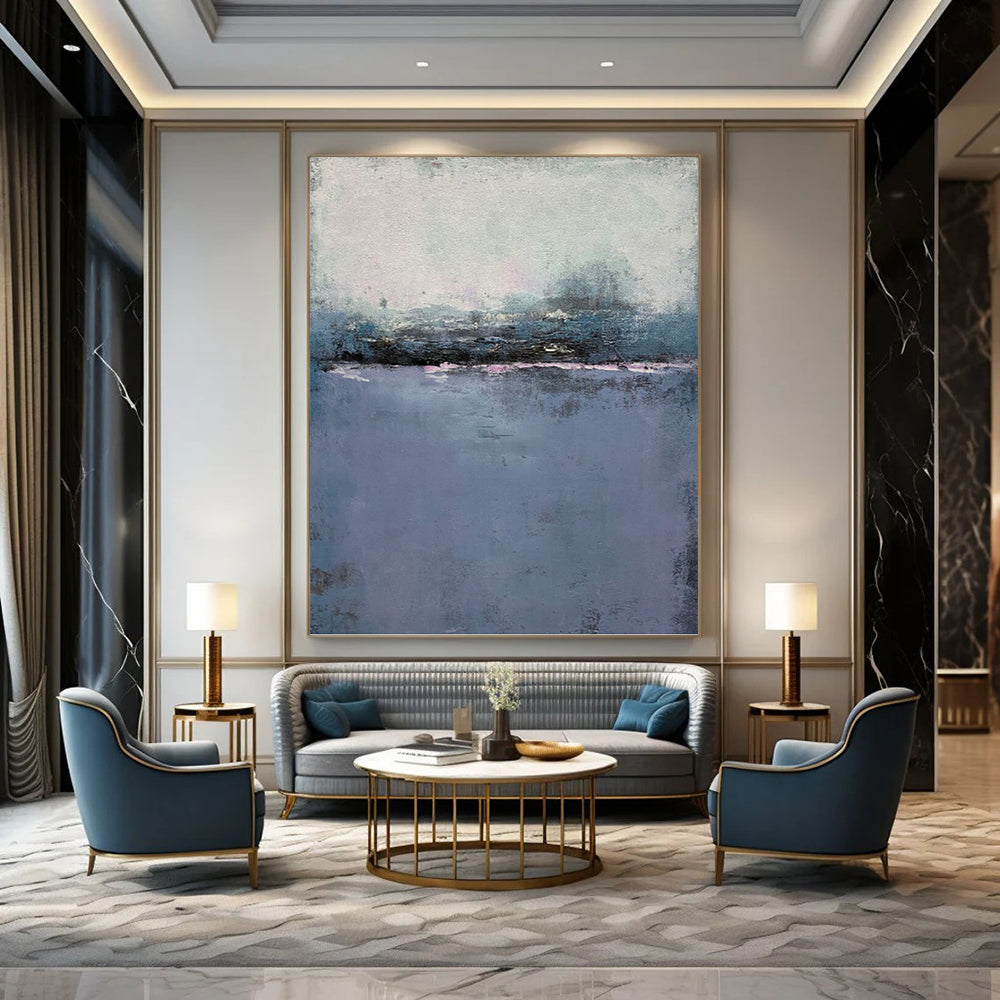 Striking Hand - Painted Textured Abstract Mural for Waiting Room & Lounge Area DKH1224