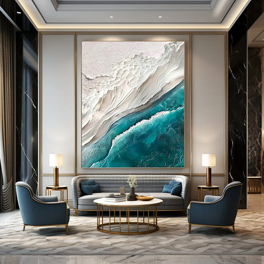 Stunning Hand - Painted Textured Abstract Painting on Canvas for Living Room & Hotel DKH1394