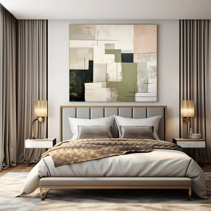 Custom Hand-Painted Abstract Painting for Office & Hotel Outdoor Patios LargeART1445