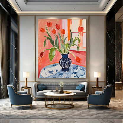 Oversized Hand-Painted Abstract Canvas for Living Room & Home Theater LargeART2229