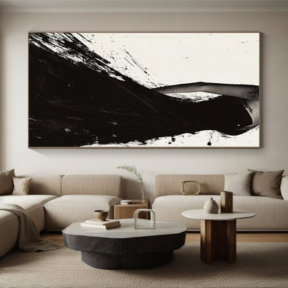 Black Dress Silhouette "Elegant Splash" Painting On Canvas HB303