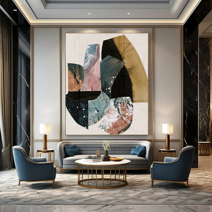 Oversized-Scale Hand-Painted Abstract Canvas for Bedroom & Office LargeART2309