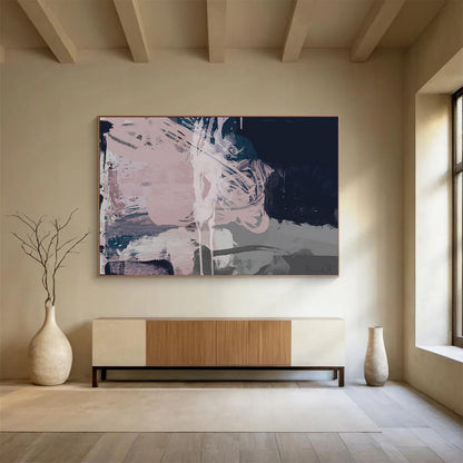 Pink - Grey Fusion Abstract: Creating a Serene Atmosphere in the Bedroom DLZ142