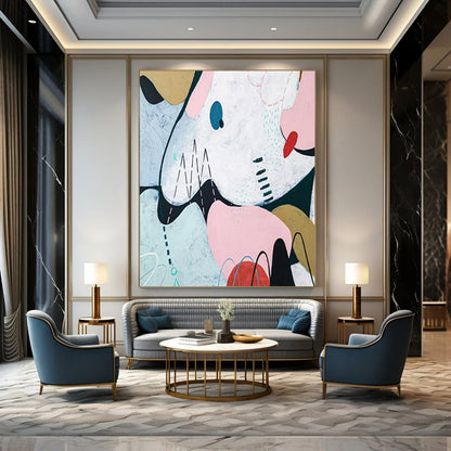 Alluring Grandiose Hand-Painted Abstract Art: Elevate Your Bedroom & Hotel Lobby LargeART2384