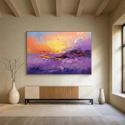 Purple & Orange Sunset Abstract - Dreamy Bedroom Escape DLZ084