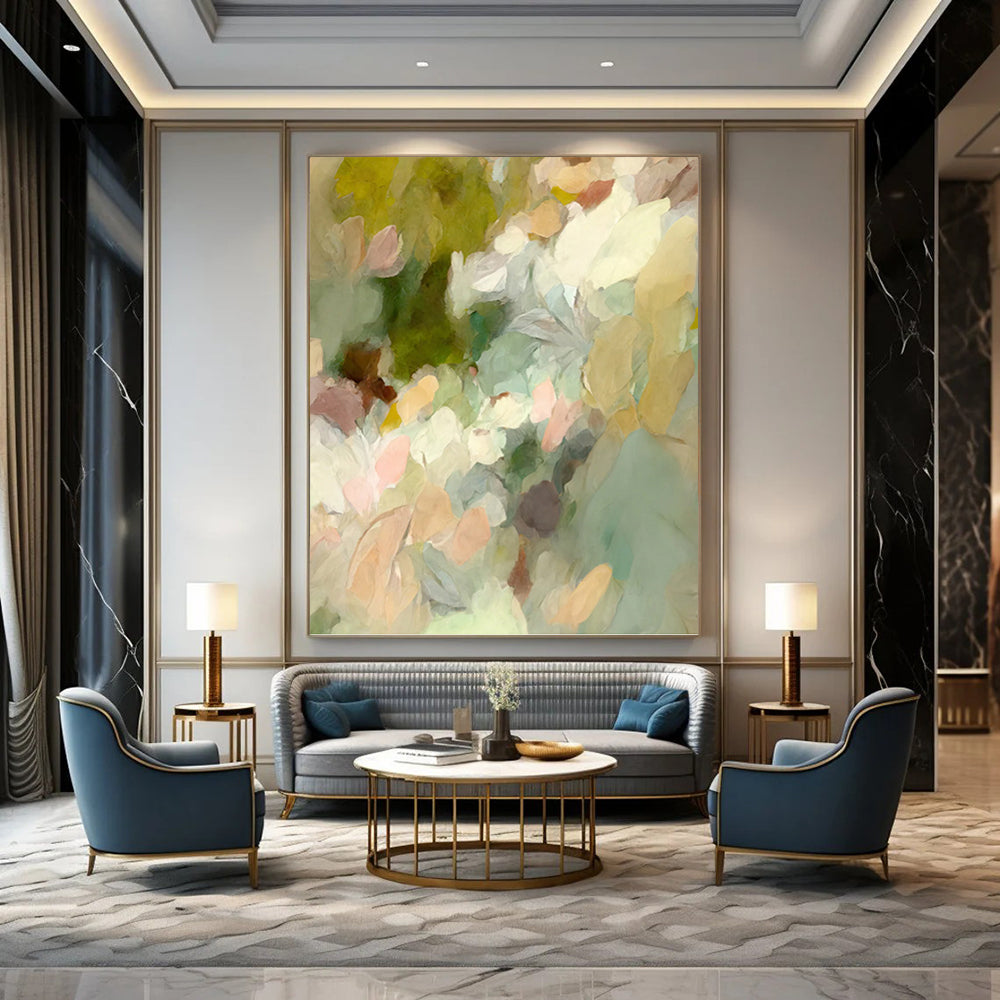 Radiant Hand - Painted Textured Abstract Canvas for Living Room & Entryway DKH1352