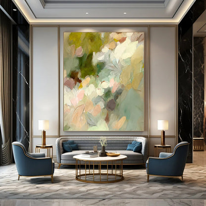 Radiant Hand - Painted Textured Abstract Canvas for Living Room & Entryway DKH1352