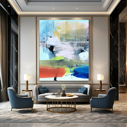 Large Custom Abstract Paintings: Handmade Textures for Bedroom & Office DTP245