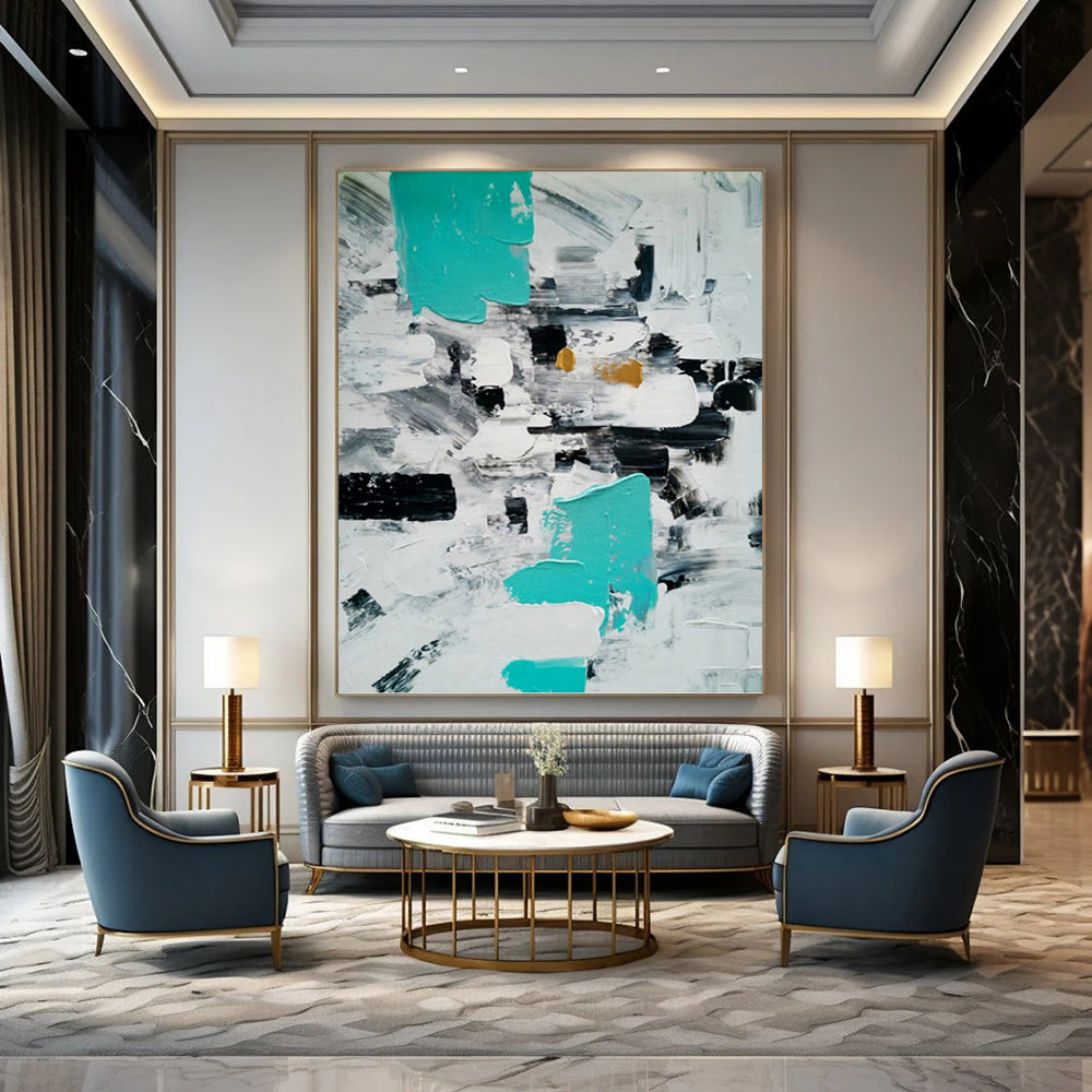 Dynamic Hand - Painted Textured Abstract Painting for Living Room & Office DKH1347