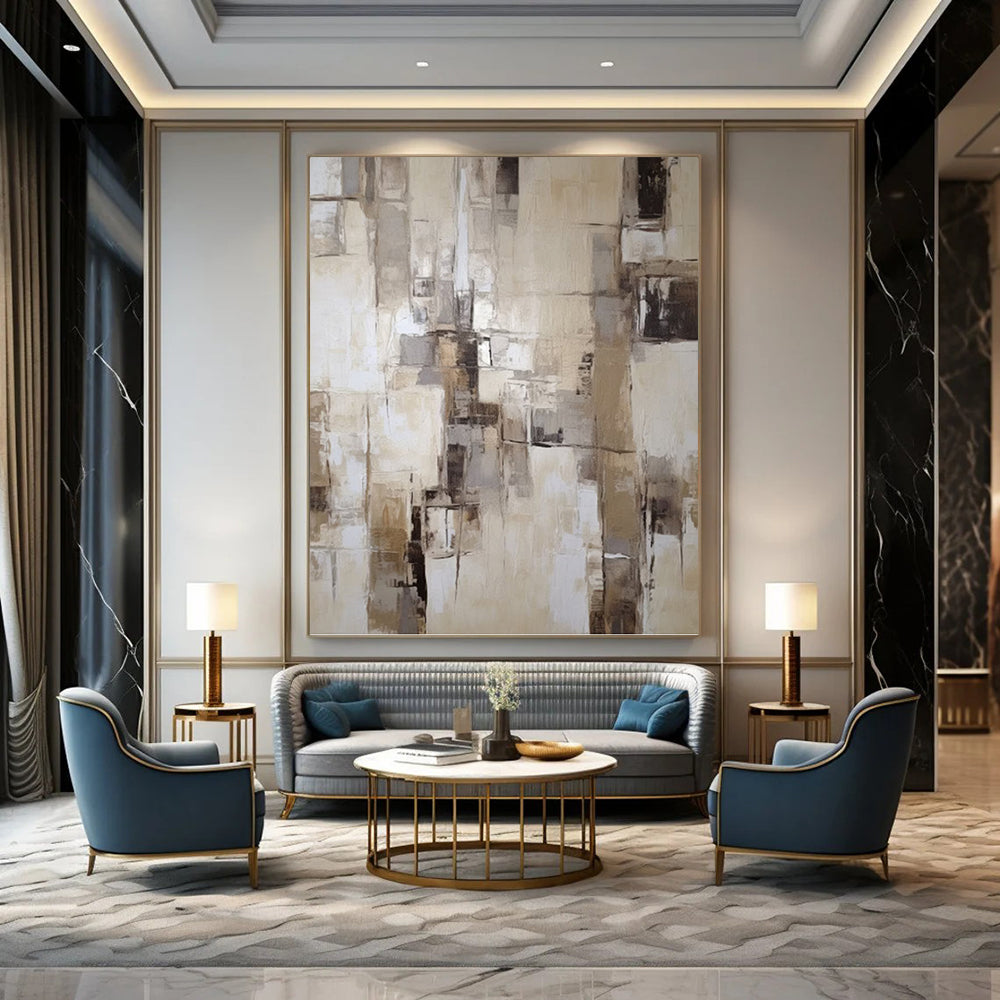 Fashion - Forward Hand - Painted Textured Abstract Art for Living Room & Bar DKH1307