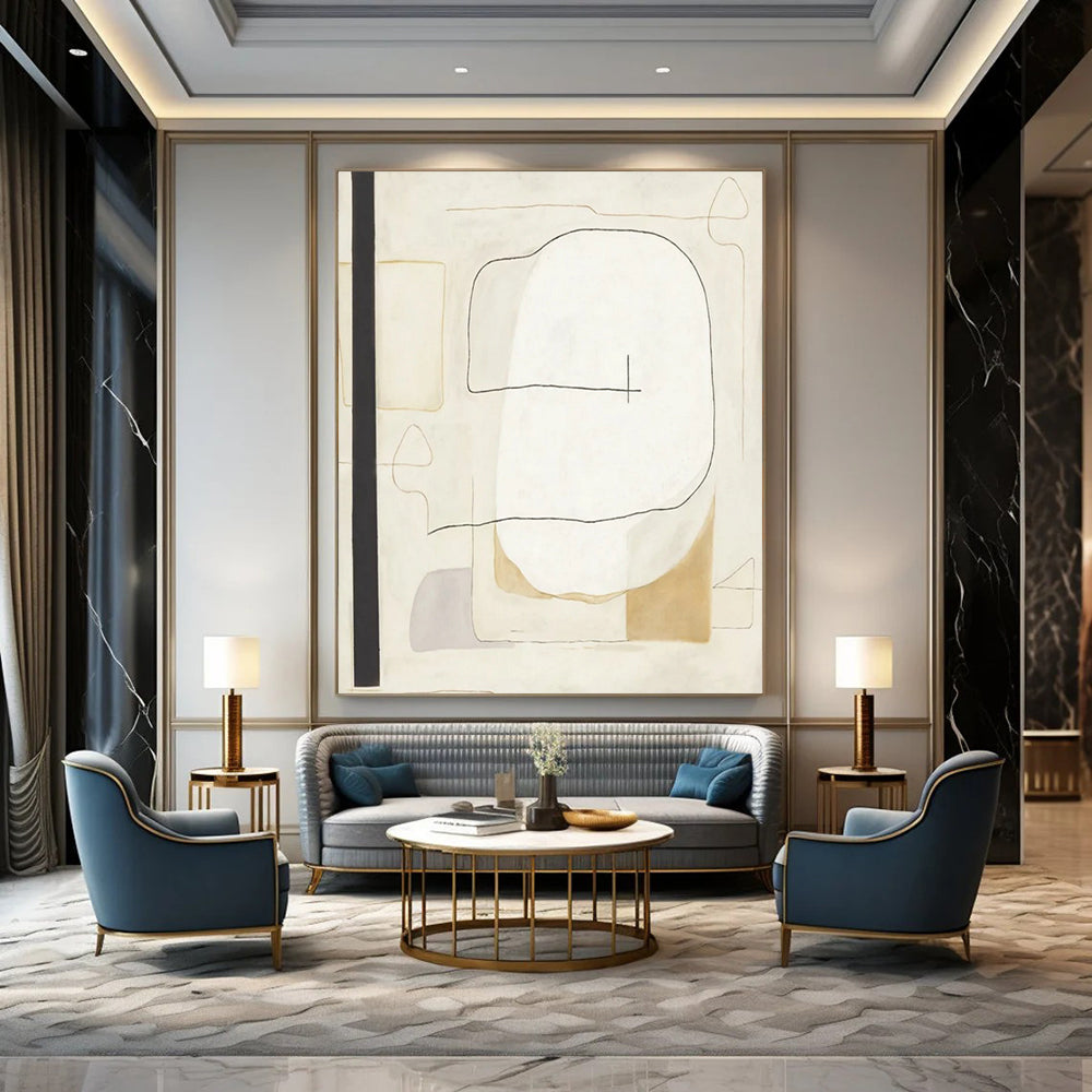 Immense - Sized Hand - Painted Custom Abstract Artwork for Bedroom and Living Room DTP025
