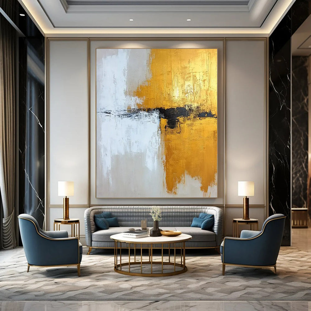 Monumental-Sized Hand-Painted Abstract Wall Art for Office & Dining Room LargeART2371