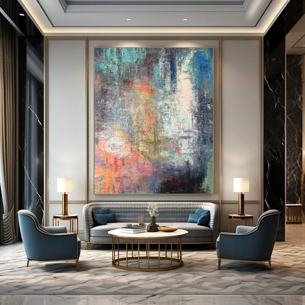 Stupendous Hand-Painted Abstract Wall Installations for Bar & Hotel Lobby LargeART2327