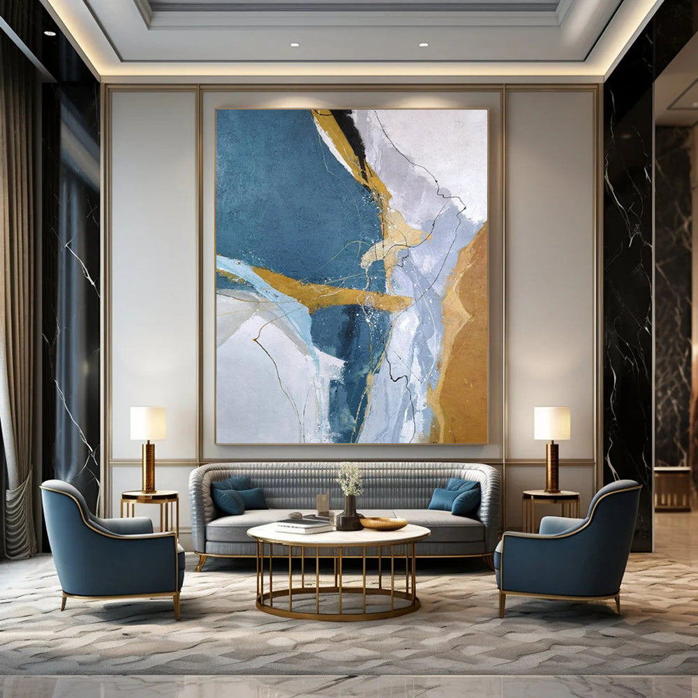 Gigantic-Scale Hand-Painted Abstract Wall Murals for Office & Bar LargeART2332
