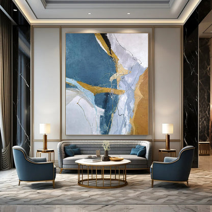 Gigantic-Scale Hand-Painted Abstract Wall Murals for Office & Bar LargeART2332