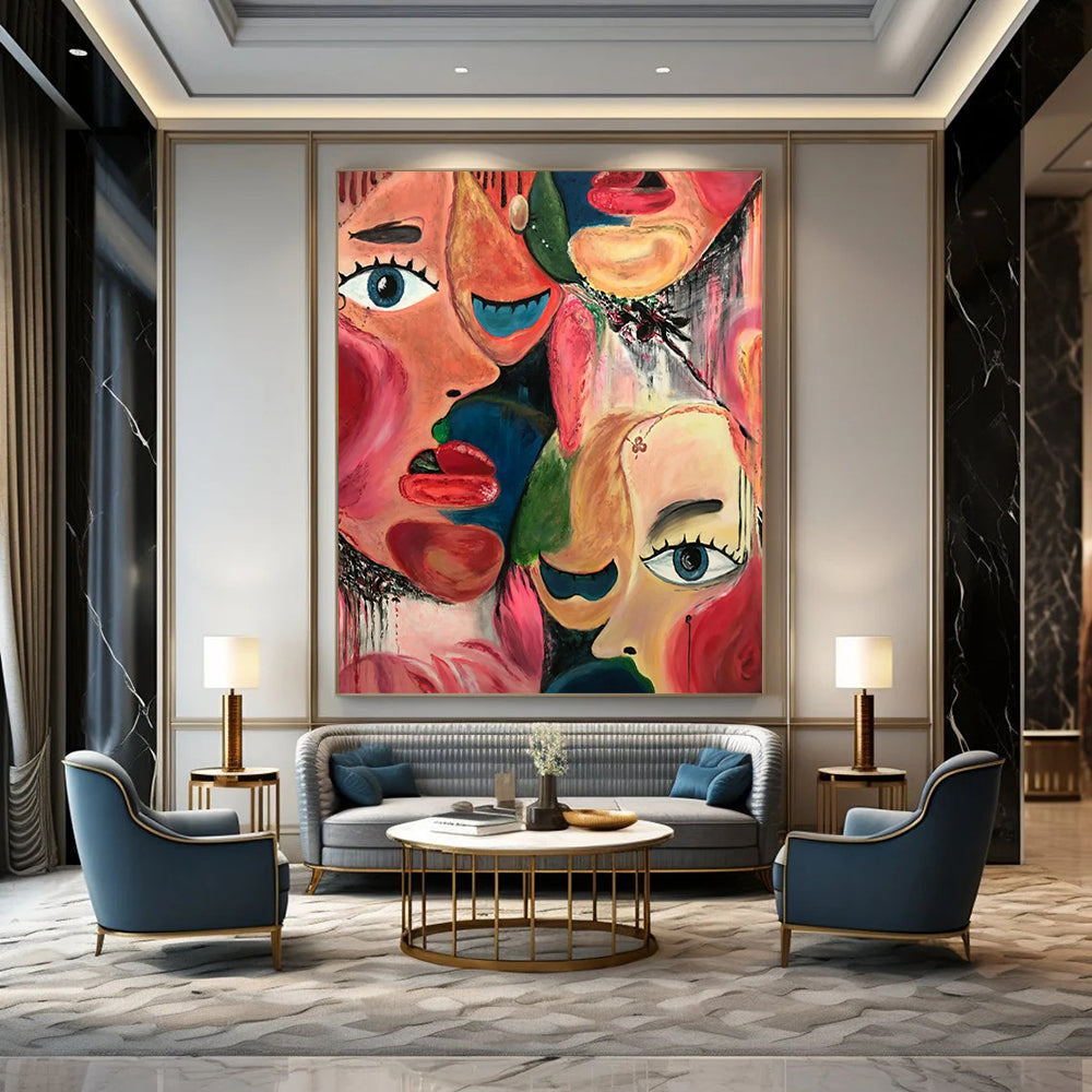 Vast Hand-Painted Abstract Art for Office Breakout Space & Lounge LargeART2235
