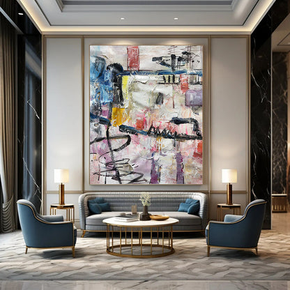 Opulent Hand - Painted Textured Abstract Mural for Bar & Hotel DKH1268