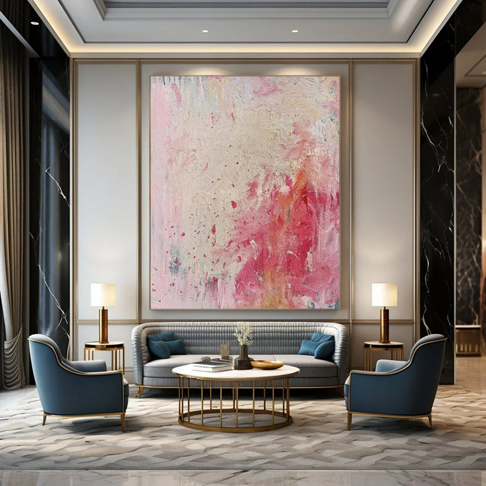 Large-Format-Scale Hand-Painted Abstract Canvases for Office & Bar LargeART2283