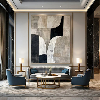 Refined Hand - Painted Textured Abstract for Hotel & Dining Room DKH1320