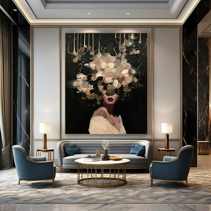 Big-Size Handmade Abstract Artworks: Textured Wonders for Living Room & Office DTP326