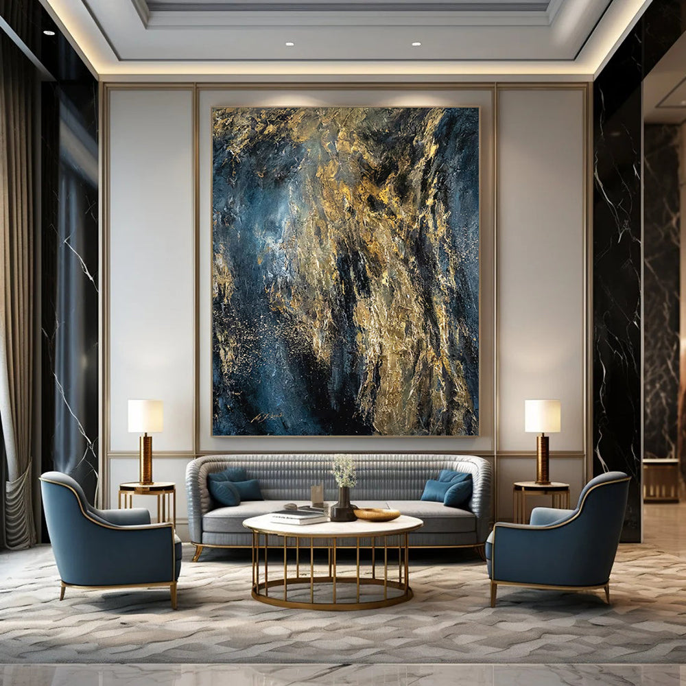 Massive-Scale Hand-Painted Abstract Canvases for Bar & Rooftop Lounge LargeART2246