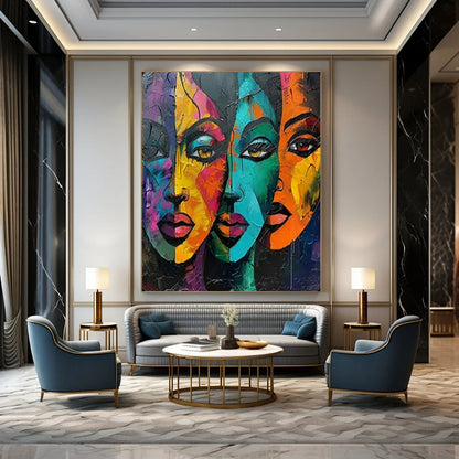 Custom-Crafted Textured Abstract Wall Installation for Living Room & Hotel Lobby LargeART2161