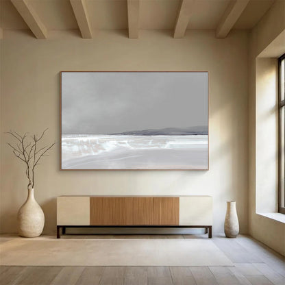 Pale Horizon Abstraction - Large Minimalist Bedroom Art DLZ137