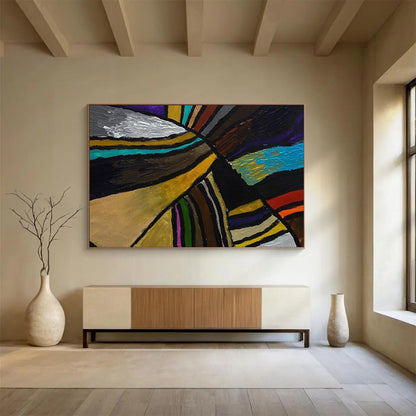 Large Custom - Printed Abstract Art for Conference Room DKH013