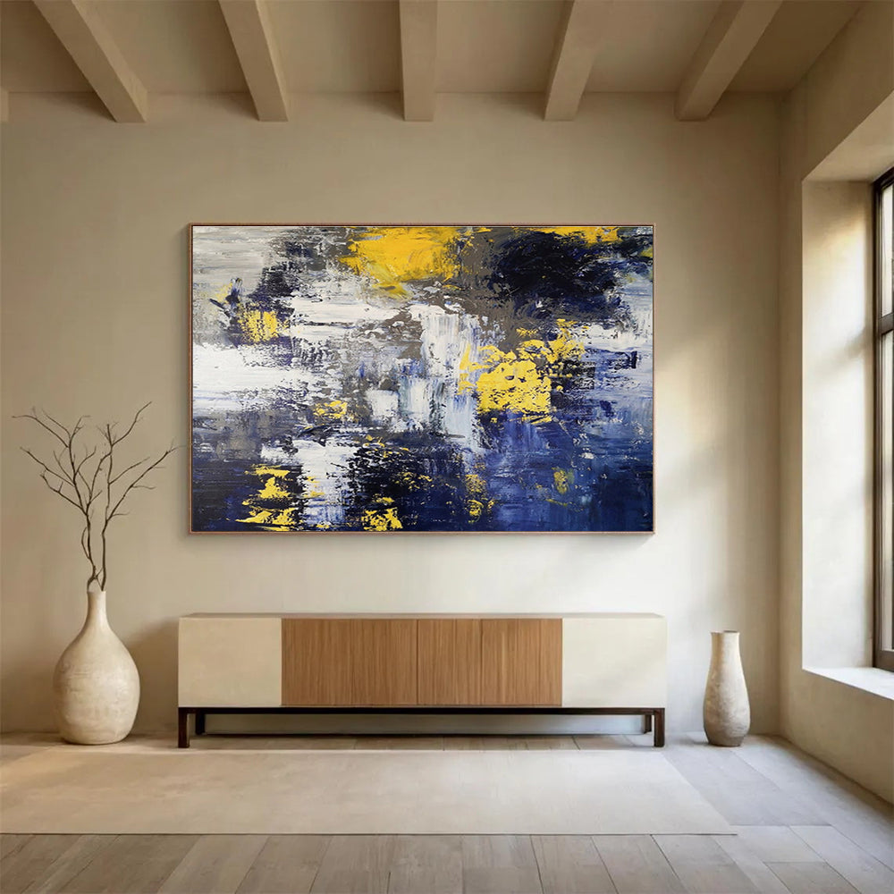 Sophisticated & Stunning Hand - Painted Textured Abstract Canvas for Office & Bedroom DKH649