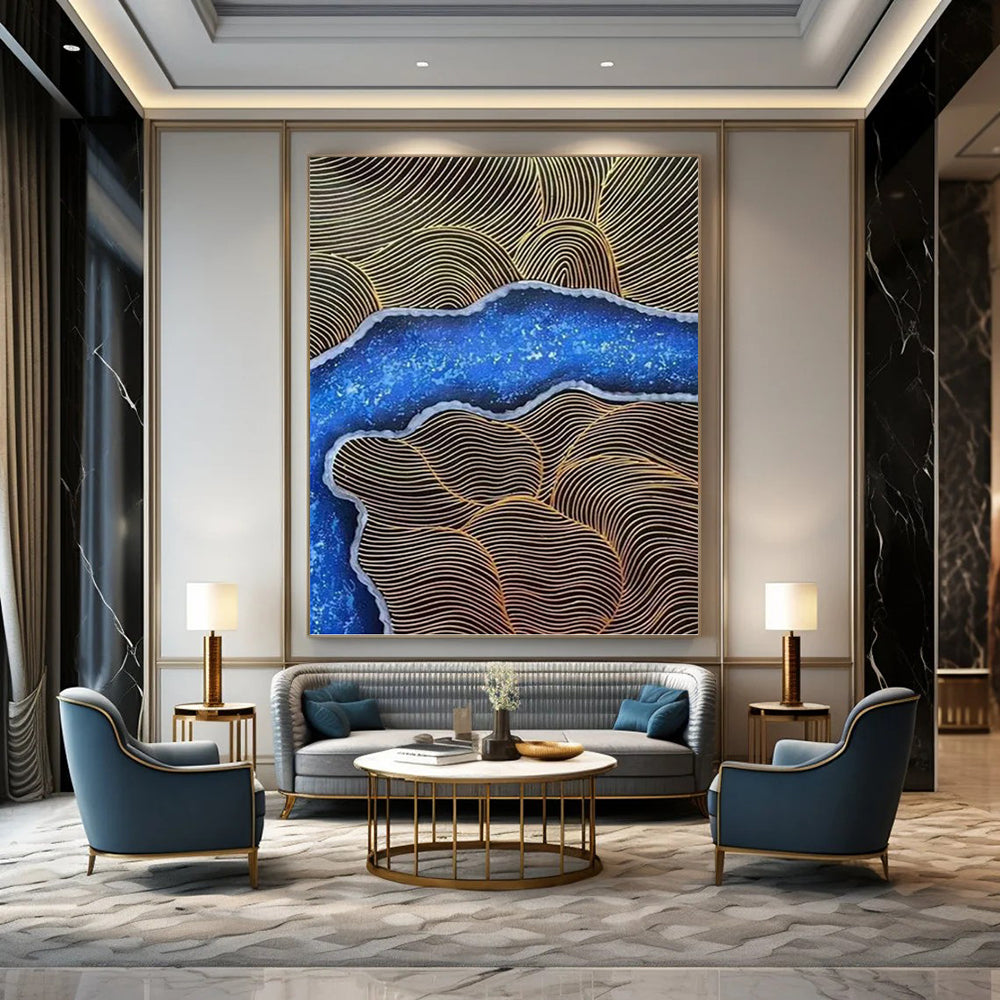 Stylish Hand - Painted Textured Abstract Art for Bar & Hotel DKH1345